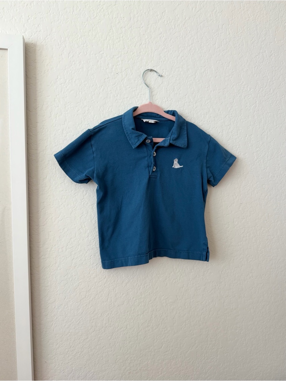 Short-Sleeve Kids Polo in Teal Blue